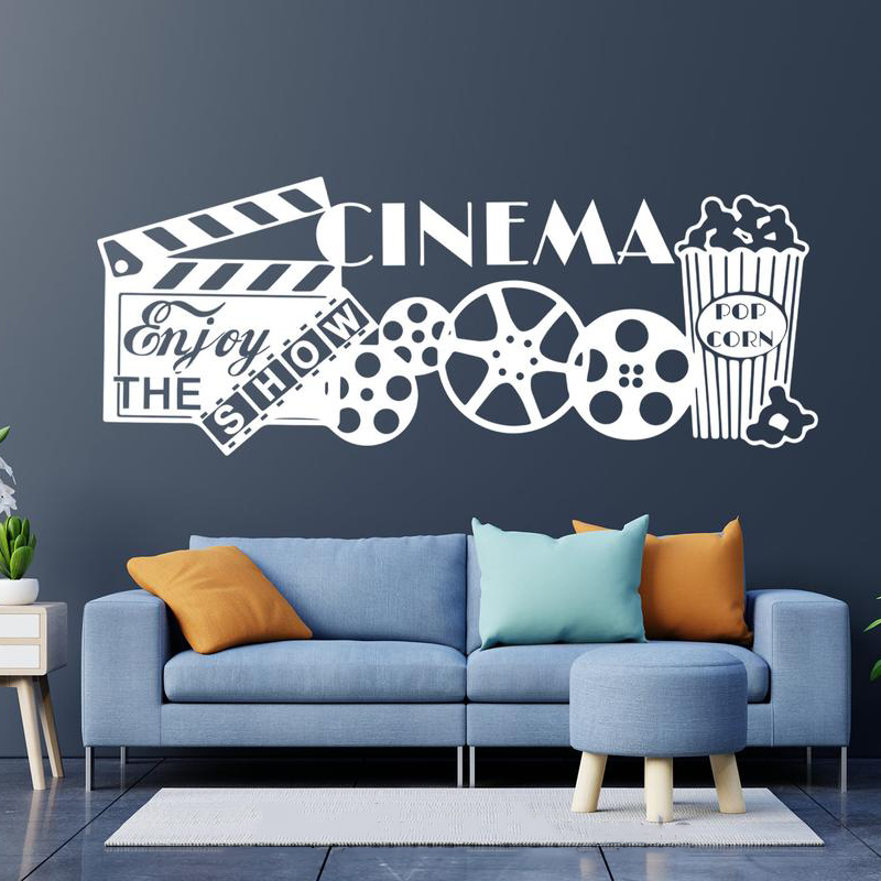 Home Cinema Quotes - 防水ビニール壁アートステッカー,家の装飾,映画館,ギフト,2225