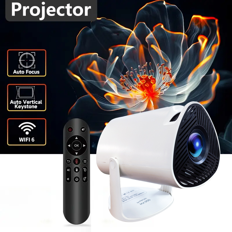 Home Cinema Events - ネイティブ720Pポータブルホームシネマプロジェクター搭載スマートプロジェクター、クリスマス装飾、屋外エンターテイメント用、アップグレード版HY300