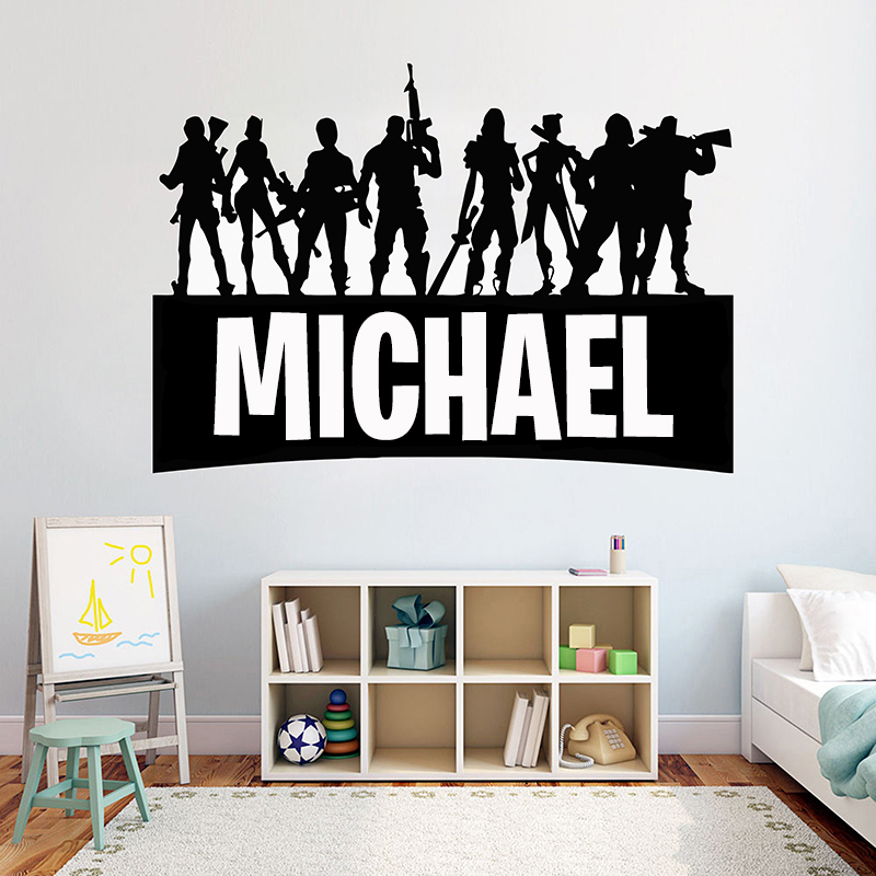Home Cinema Wall Panels - ゲームパーソナル名前壁の装飾デカールビデオゲームのウォールステッカーカスタマイズされた子供のための寝室ビニールの壁の装飾壁画 G922