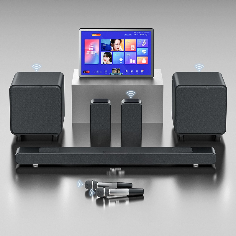 Home Cinema Karaoke Projector - 液晶テレビ、外部ステレオ、ホームシアターカラオケ用プロジェクター