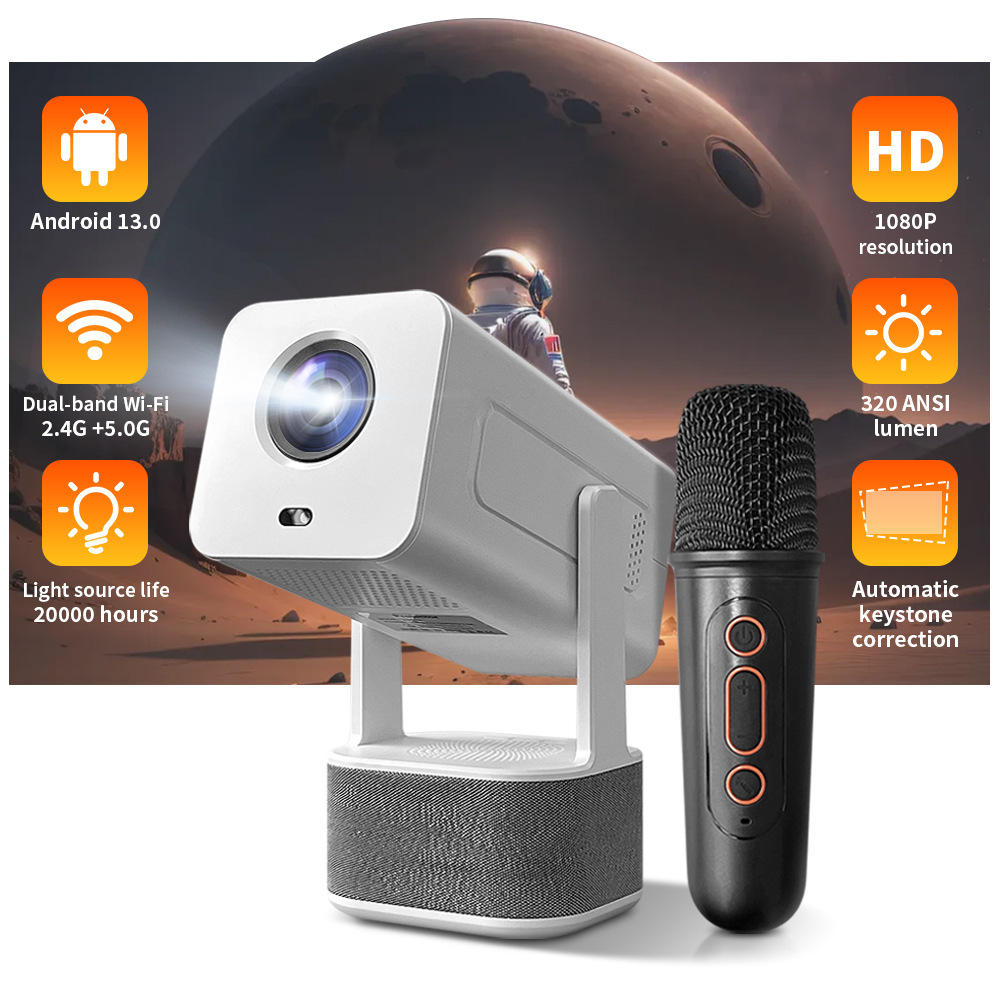 Home Cinema Karaoke Projector - 屋外カラオケプロジェクター、ダブルウィートシネマオールインワンマシン1080Pポータブル、家庭用KTVキャンプエンターテイメントに必須