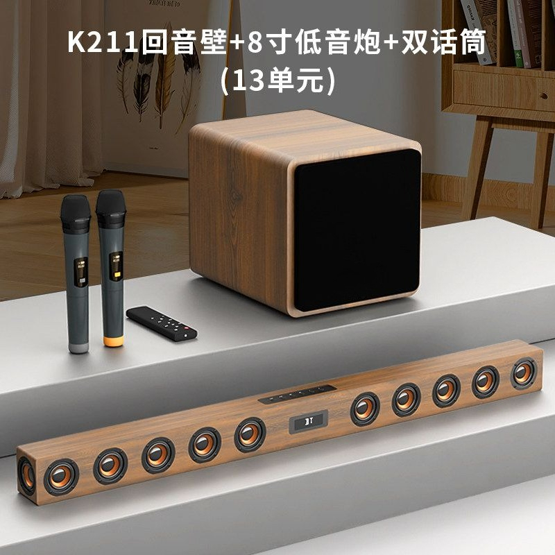 木製テレビオーディオウィスパリングウォールワイヤレスサラウン - Home Cinema Karaoke Projector のレビューと価格