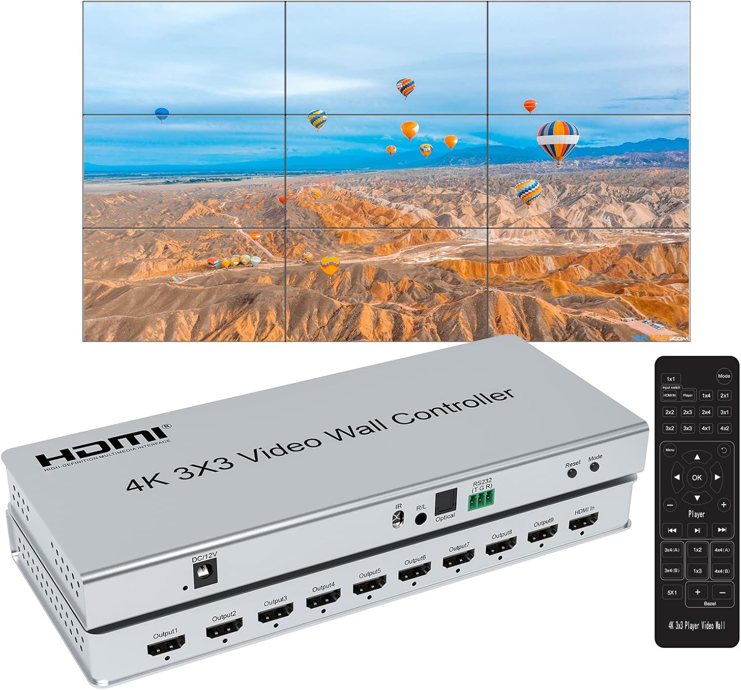 4K 3x3 HDMIビデオウォールコントローラー HDMI - Home Cinema Wall Panels のレビューと価格