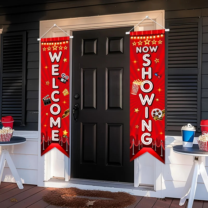 1ペア、2Dフラット、赤いネオンウェルカムバナー、家のポーチ - Home Cinema Events のレビューと価格