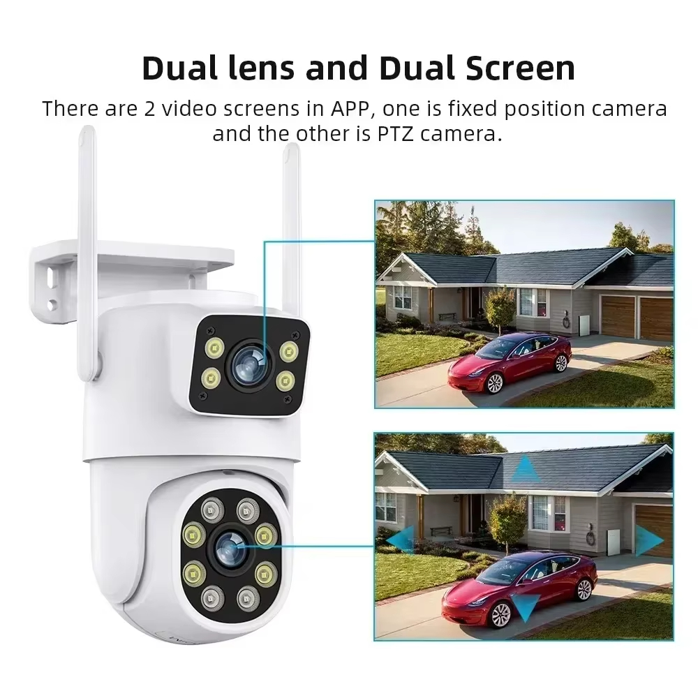 Tuya 4K 8MP Wifi カメラ PTZ 屋外デュア - Home Cinema Wall Panels のレビューと価格