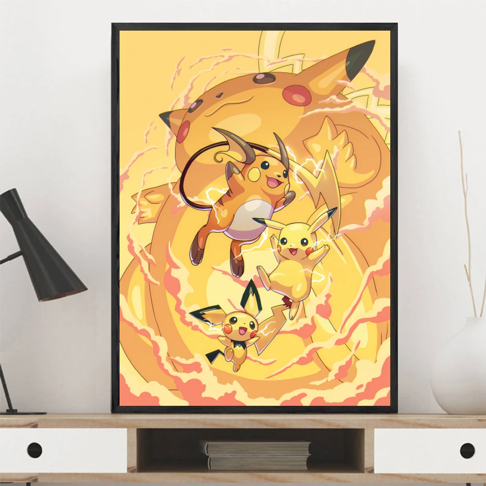 1PC フレームレス、絵画ポケモンピカチュウキャンバスアート - Home Cinema Classic のレビューと価格