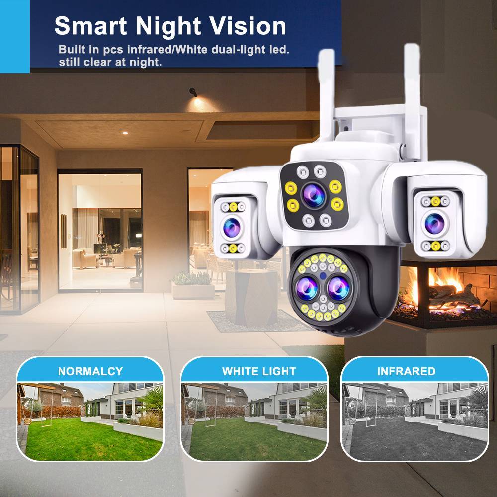 20MP 監視 Wifi カメラ 4 レンズ トリプルスクリ - Home Cinema Wall Panels のレビューと価格