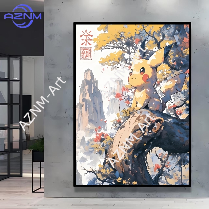 1pc キャンバスアートワーク絵画クラシックポケモンポスター - Home Cinema Classic のレビューと価格
